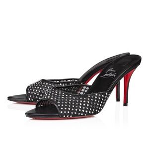Christian Louboutin apostropha STRASS mesh mule 85mm stiletto sz 40